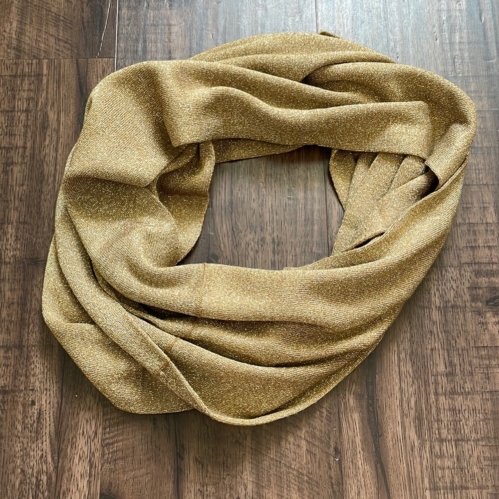 Gold shimmer loop scarf